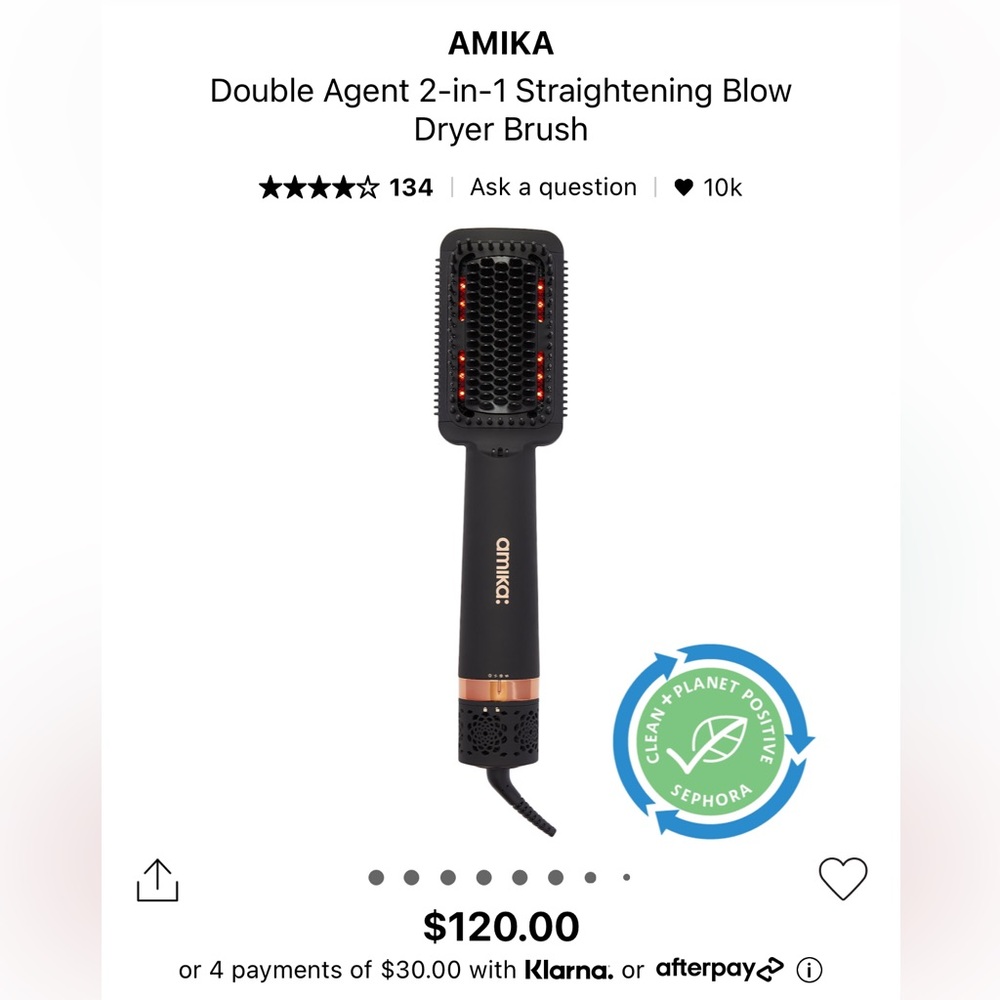 AMIKA Double Agent 2-in-1 Straightening Blow Dryer Brush